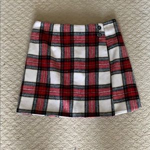 Plaid wool skirt